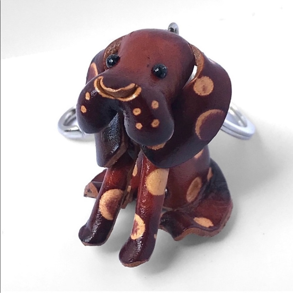 USA made genuine leather dog keychain